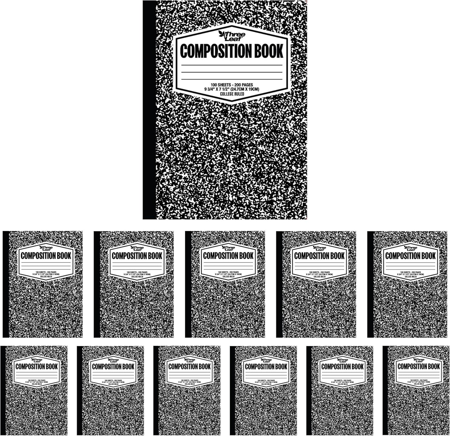 12-Pack College Ruled Composition Notebooks - Ideal for Students!