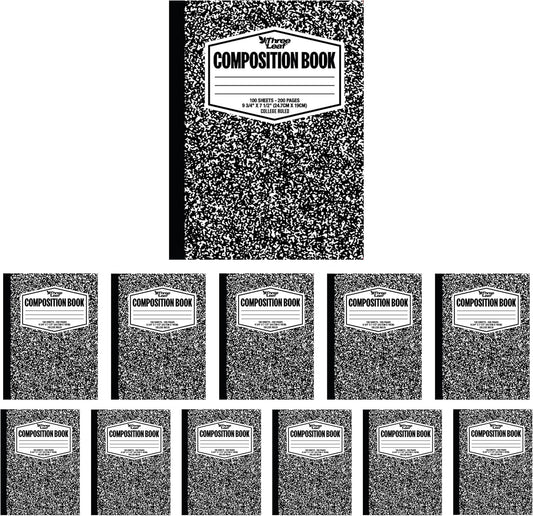 12-Pack College Ruled Composition Notebooks - Ideal for Students!