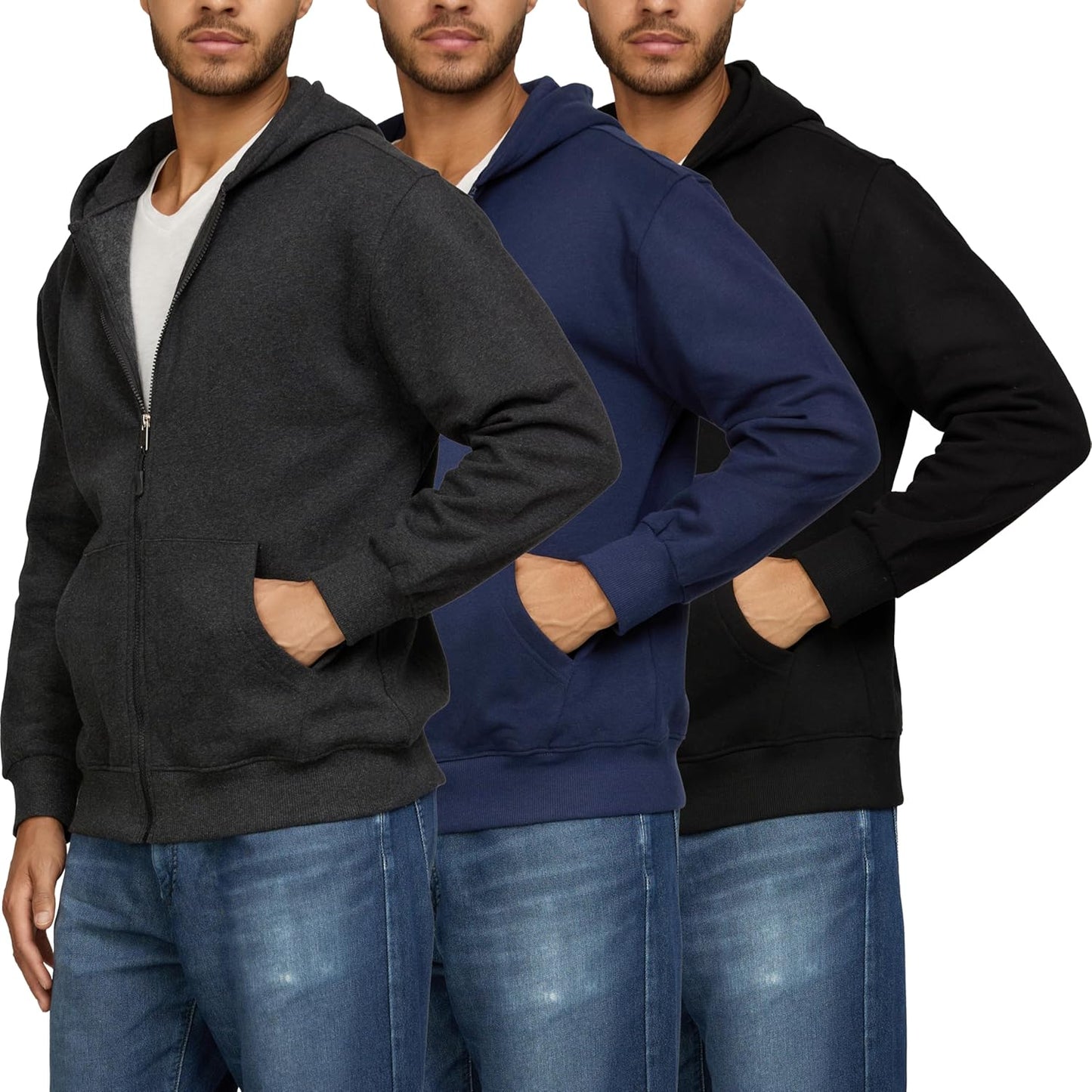 PURE CHAMP Cotton Hoodies for Men Full Zip Up Active Wear