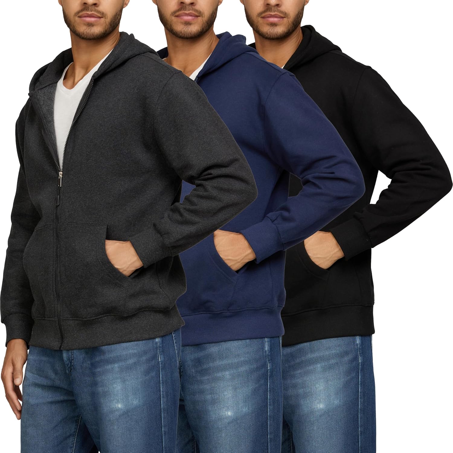 PURE CHAMP Cotton Hoodies for Men Full Zip Up Active Wear