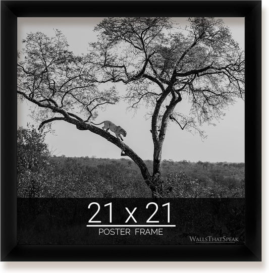 21x21 Black Picture Frame for Puzzles, Posters, and Photos