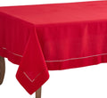 Hemstitched Border Tablecloth Red 70x160 in - Classic Dining
