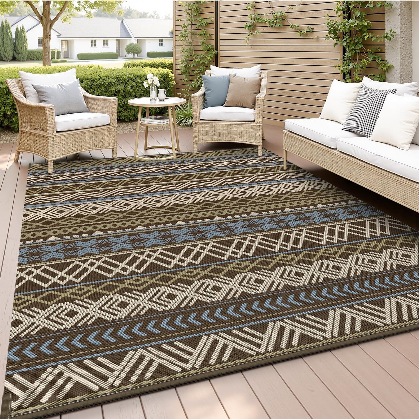 MontVoo Outdoor Rug - Waterproof Reversible Mat for Camping