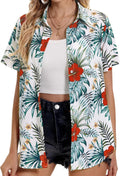 Womens Hawaiian Shirt Soft Cool Summer Floral Tropic V Neck rigorously