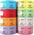 Double Roll Raffle Tickets 8-Pack - Colorful Consecutive Numbering