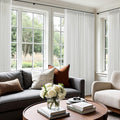 100 in Wide Pinch Pleated Linen Curtains 84 in Long Beige - Light