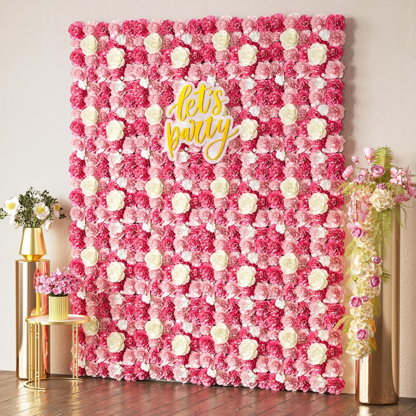 COKAOBE Pink Flower Wall Panels for Stunning Event Backdrops