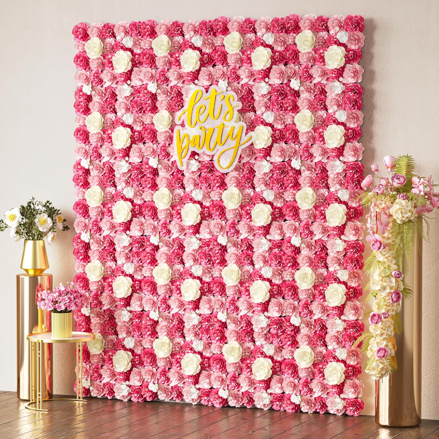 COKAOBE Pink Flower Wall Panels for Stunning Event Backdrops