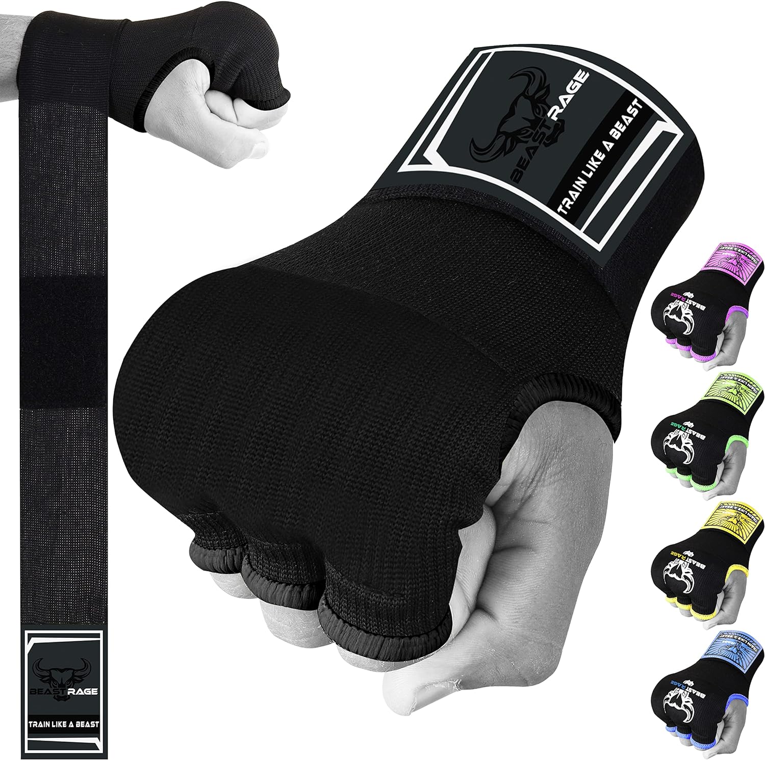 BEAST RAGE QuickWrap 36 Wrist Support Hand Wraps - MMA Training Power
