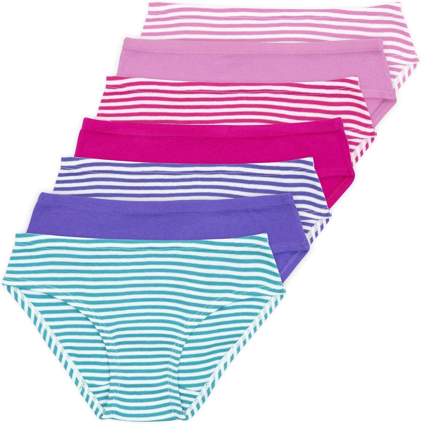 Lucky & Me Girls 100% Organic Cotton Underwear Briefs Gracie 7 Pack