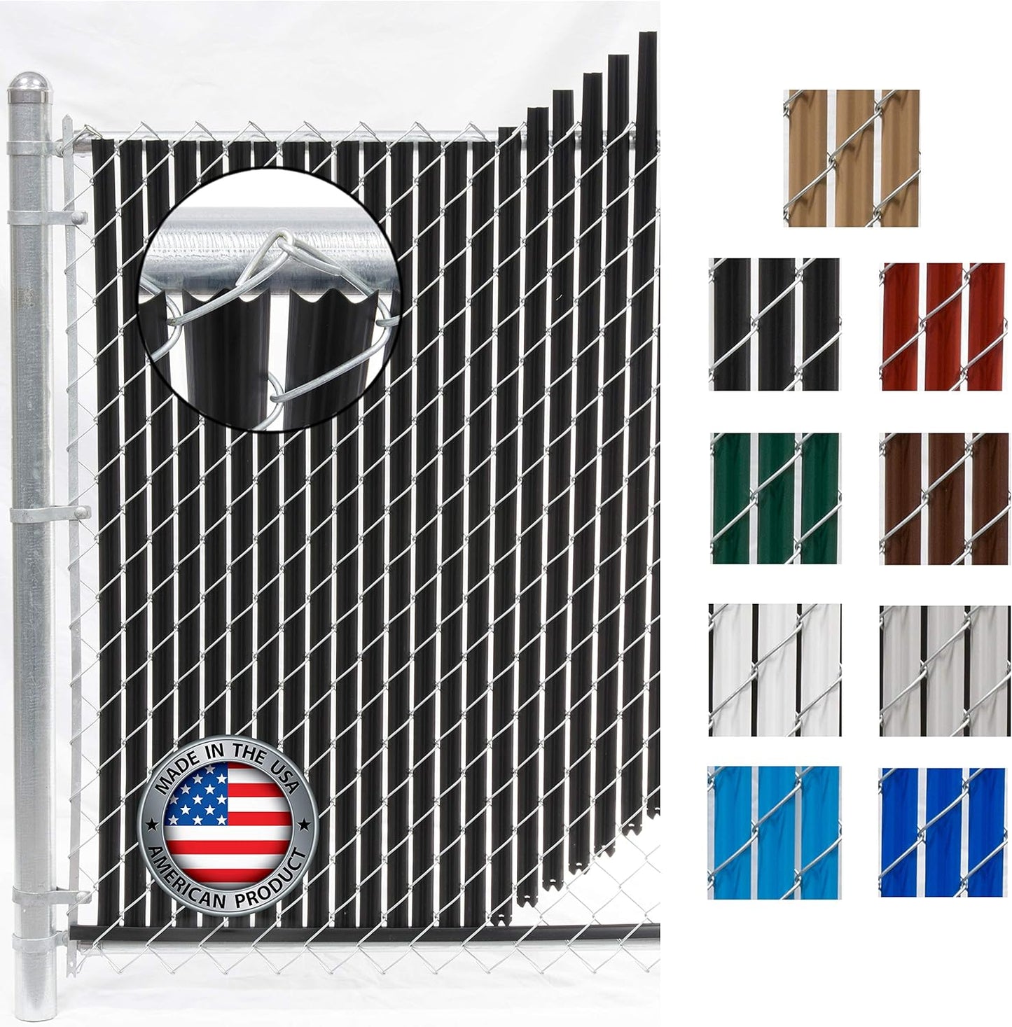 Wave Slat Privacy Slat for Chain Link Fence - 4ft Black Slats