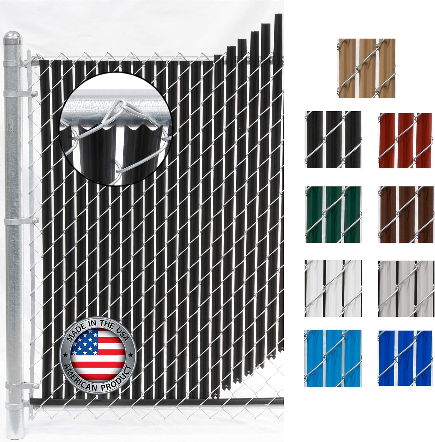 Wave Slat Privacy Slat for Chain Link Fence - 4ft Black Slats