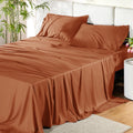 Bedsure King Size Bamboo Cooling Sheets Set - Burnt Orange