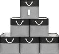 13x13 Inch Cube Storage Bins 6 Pack - Reinforced Collapsible Fabric