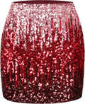 Sequin Bodycon Mini Skirt Sparkle Stretchy High Waist