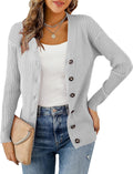 Womens Knit Cardigan Long Sleeve Button Down Sweater - Lightweight Fit