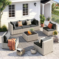 UDPATIO Outdoor Patio Furniture Set 7-Piece Modular Sectional Sofa