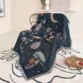 Boho Throw Blanket Reversible Cotton Bohemian Tapestry Mushroom 50in