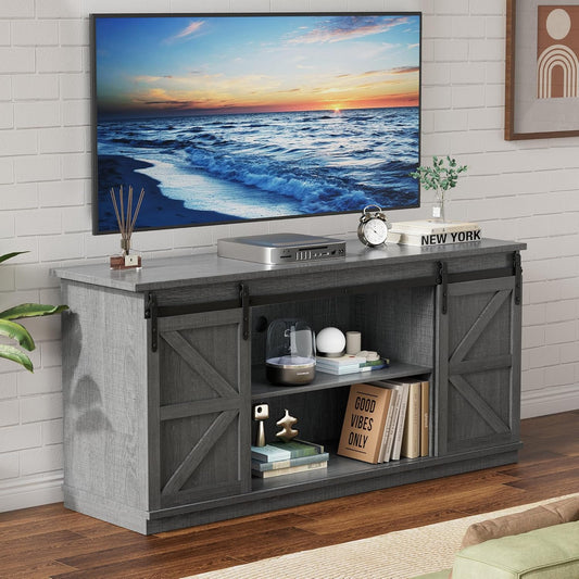 YESHOMY TV Stand for Televisions up to 65 Inches with Barn Doors