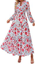 Boho Floral Maxi Dress for Women - Elegant Fall Wedding Guest