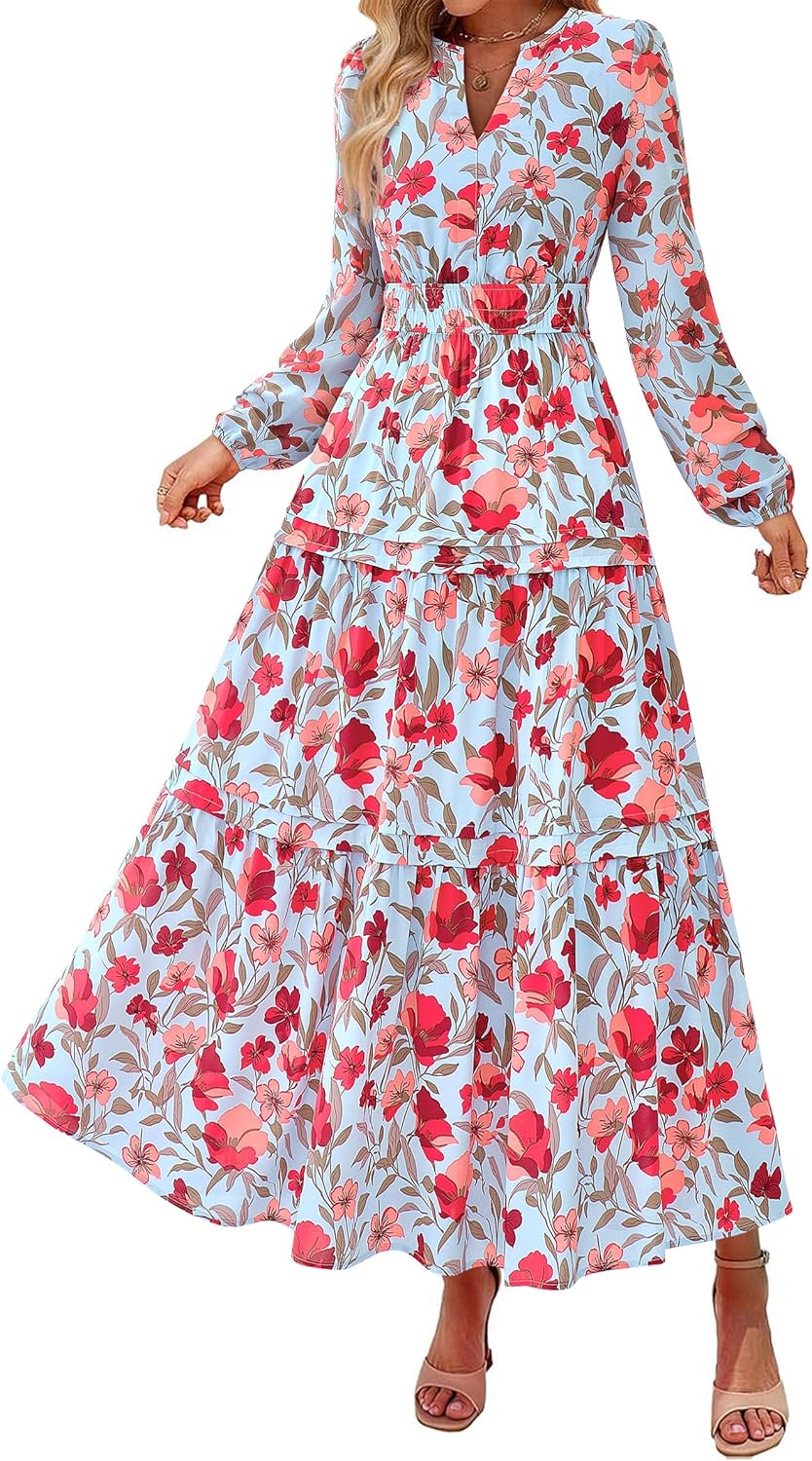 PRETTYGARDEN Women's Boho Maxi Dress for Elegant Weddings