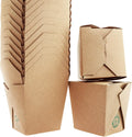 Recyclable 8oz 16oz Brown Chinese Takeout Boxes 100pk - Leakproof