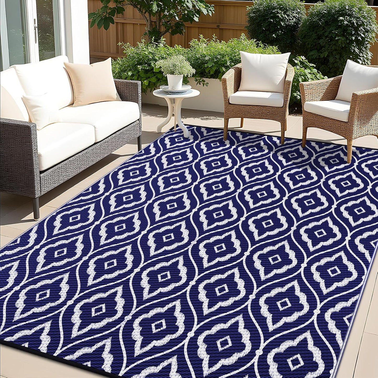 OLANLY Outdoor Rug 5x8 ft Waterproof Reversible RV Mat