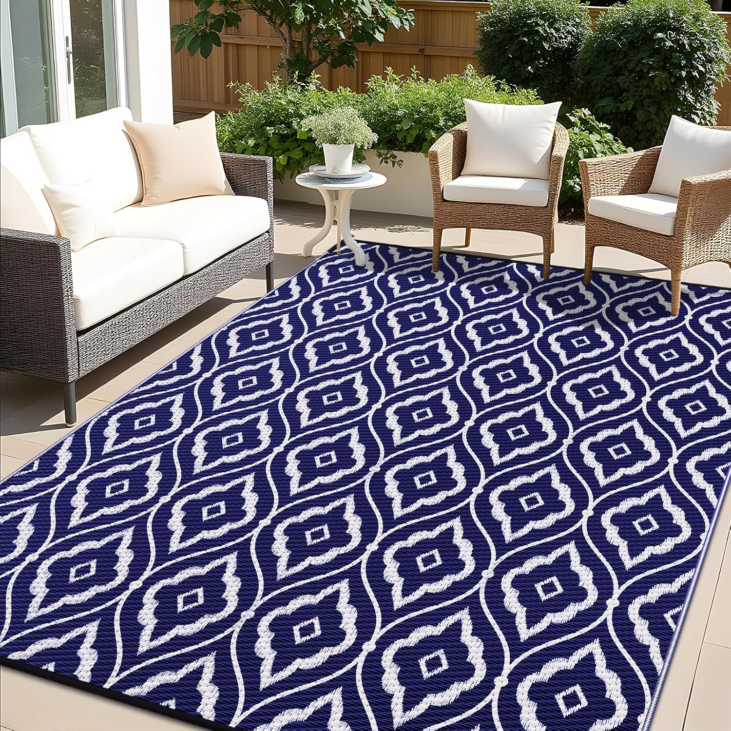 OLANLY Outdoor Rug 5x8 ft Waterproof Reversible RV Mat