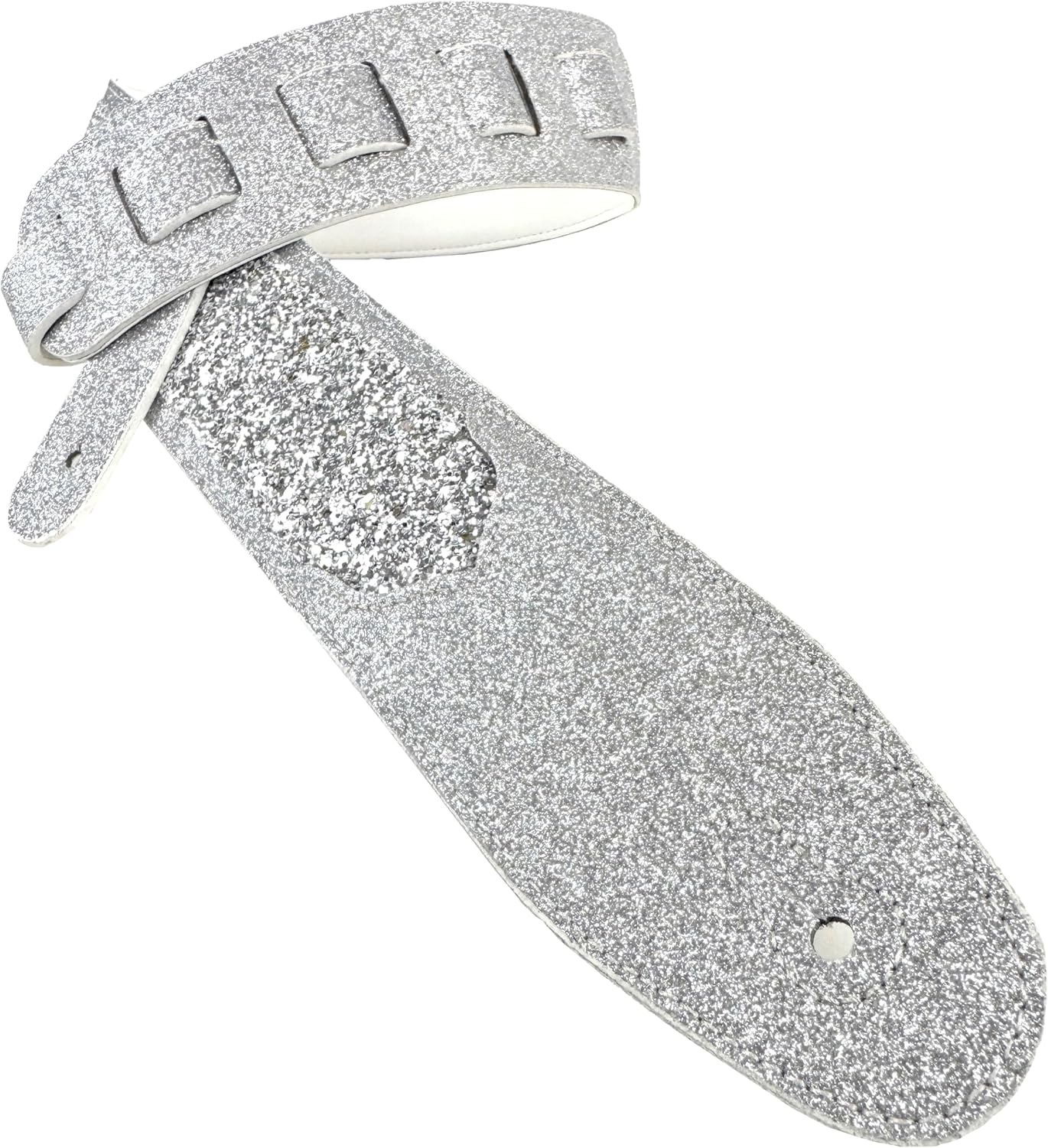 Walker & Williams Aria Glow Silver Glitter Bomb Guitar Strap