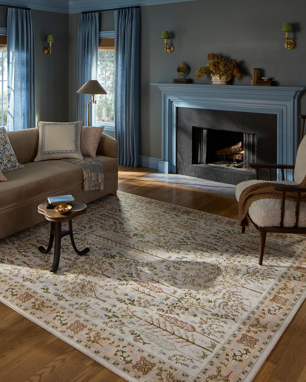 Rifle Paper Co. Canopy Collection Round Accent Rug for Home