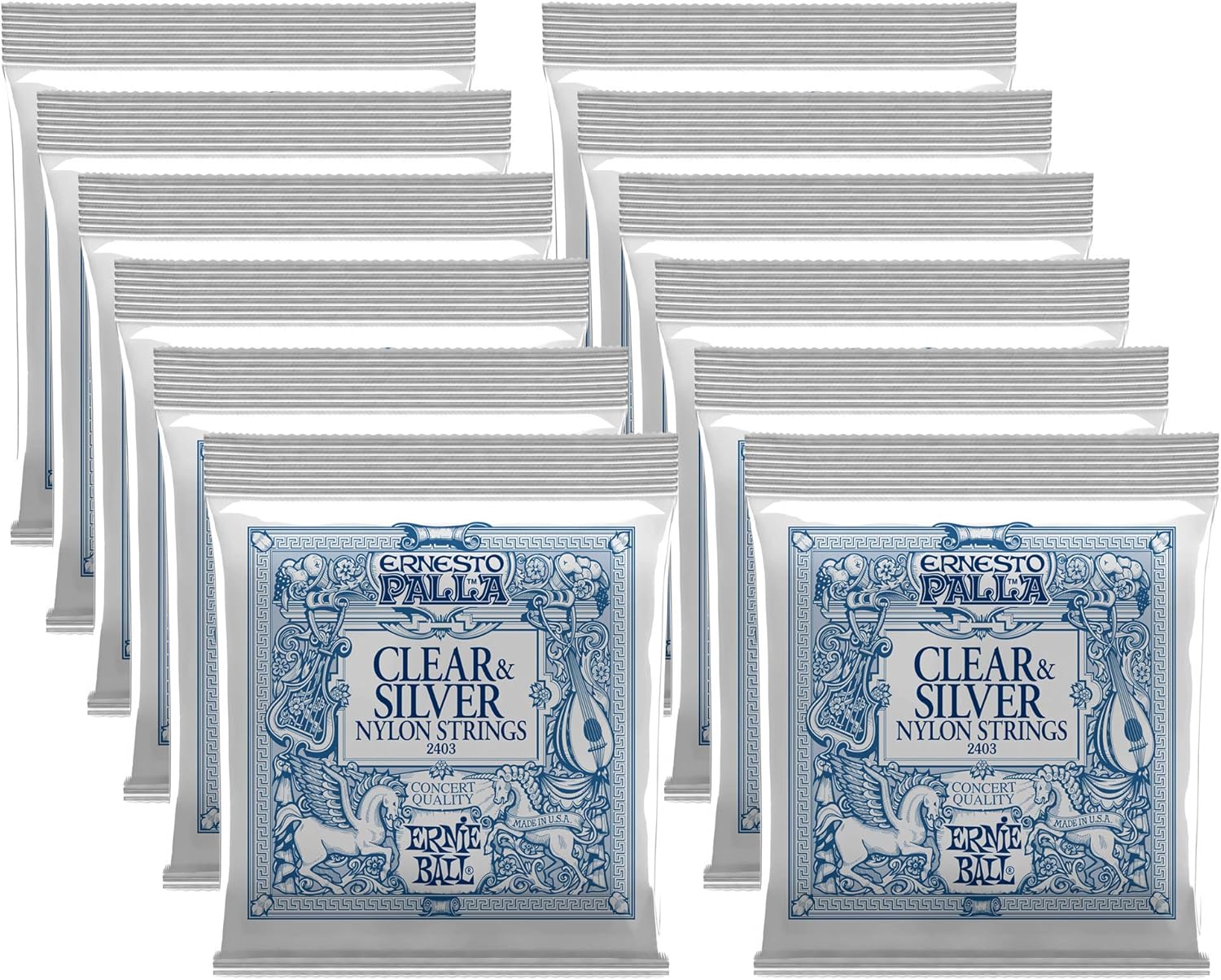 Ernie Ball Clear & Silver Classical Nylon Strings for Guitar