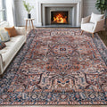 ISEAU Washable Vintage Rugs - Soft Low Pile 8x10 Area Rug
