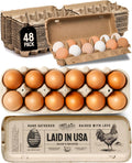 Reusable Paper Pulp Egg Cartons 12-Count - 48-Pack Blank Cartons