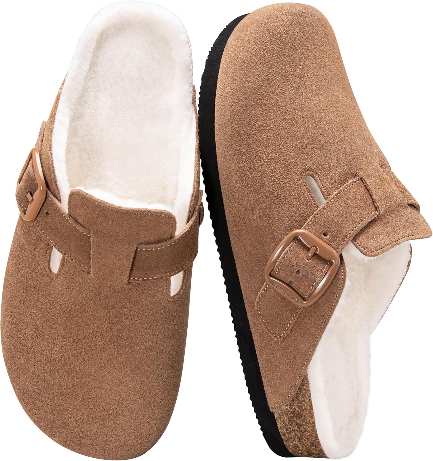 Women's Fuzzy Suede Clogs with Arch Support for Ultimate Comfort