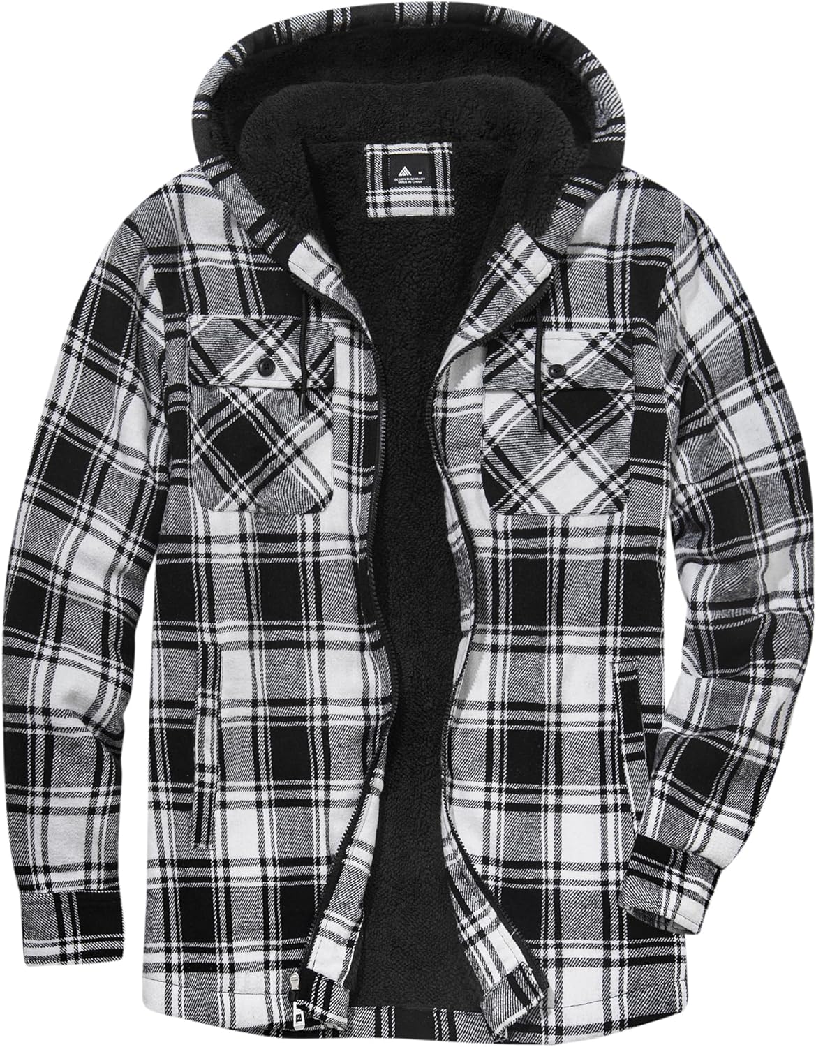 SCODI Men's Flannel Jacket with Sherpa Lining for Winter Wear