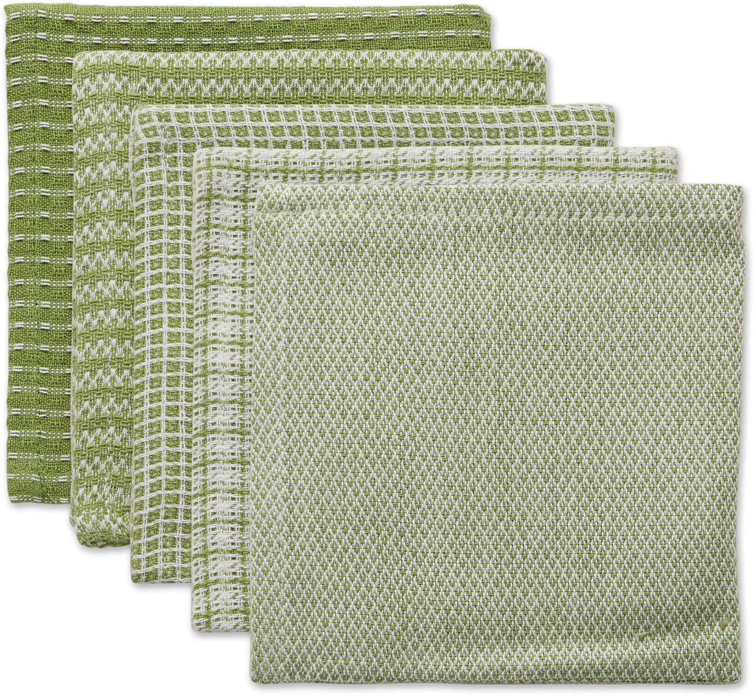 DII Antique Green Dishcloth Set, 5 Pack