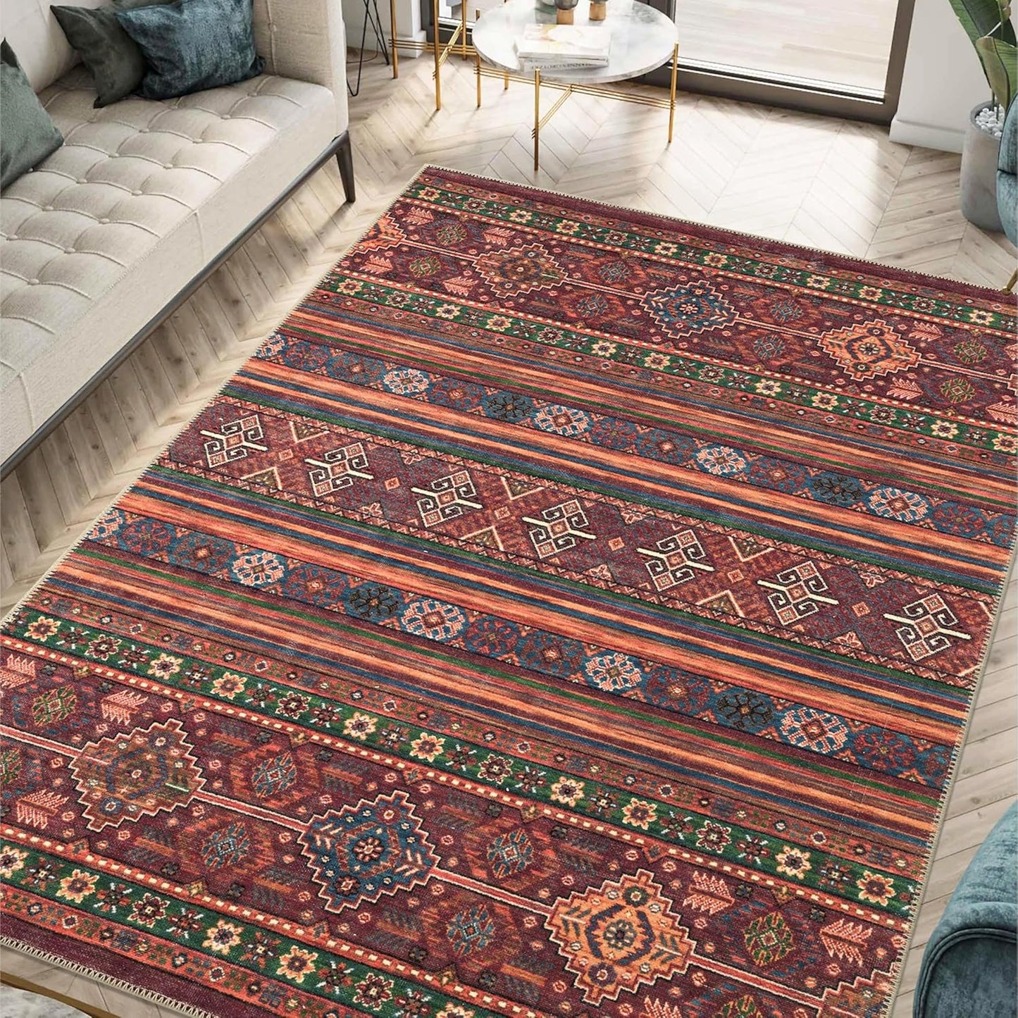 Keen Home Design 9x12 Rug - Vintage Machine Washable Area Rug