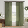 Olive Green Linen Curtains 84 in Pinch Pleat - Soft Light & Privacy