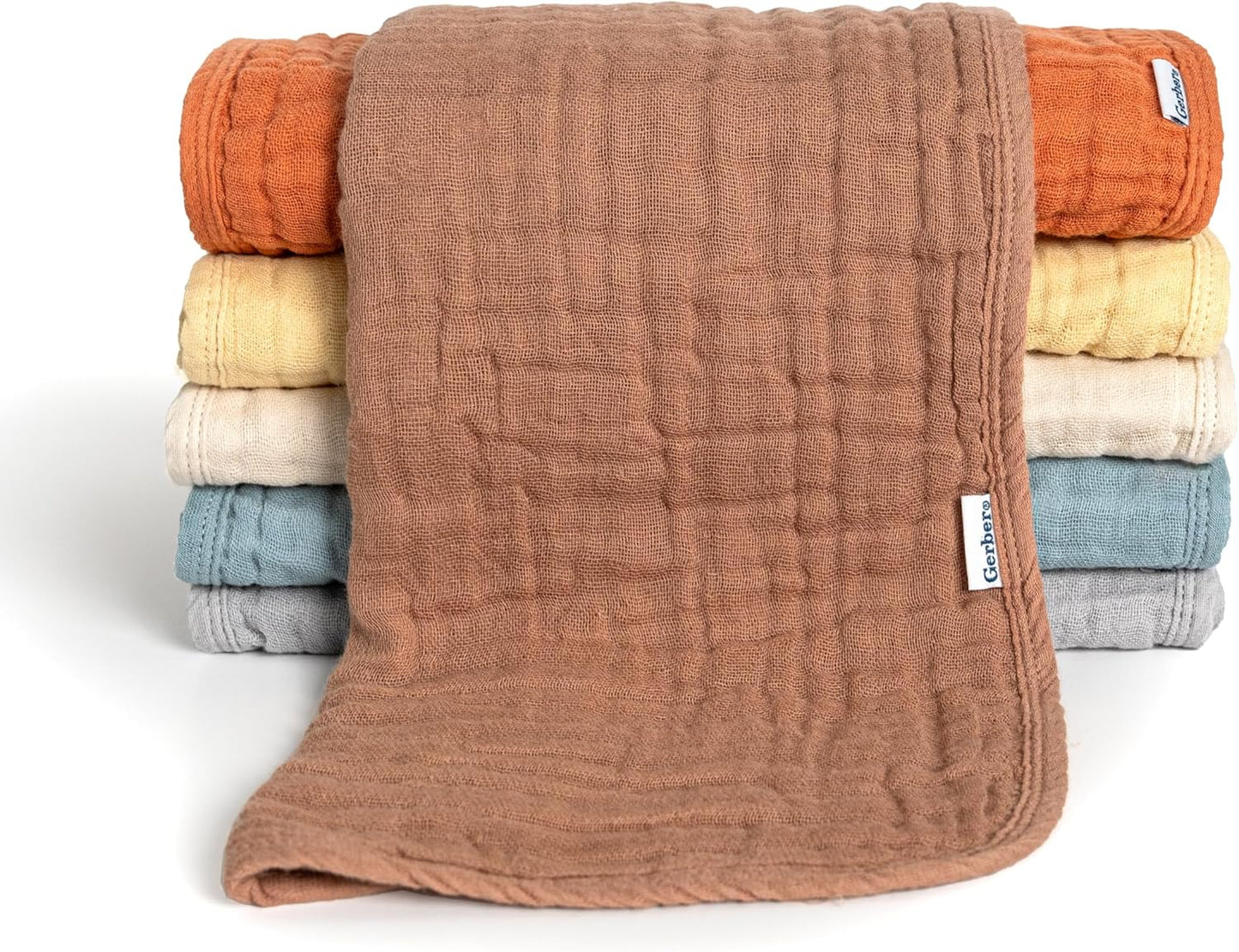 Gerber Large Muslin Burp Cloths 6-Pack - Multi Browns