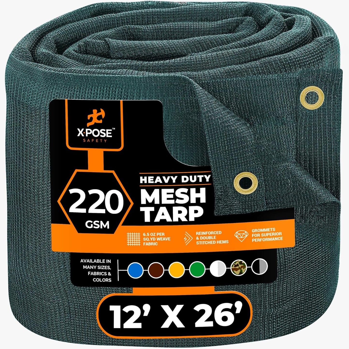 Xpose Safety Heavy Duty Green Mesh Tarp for Shade and Protection