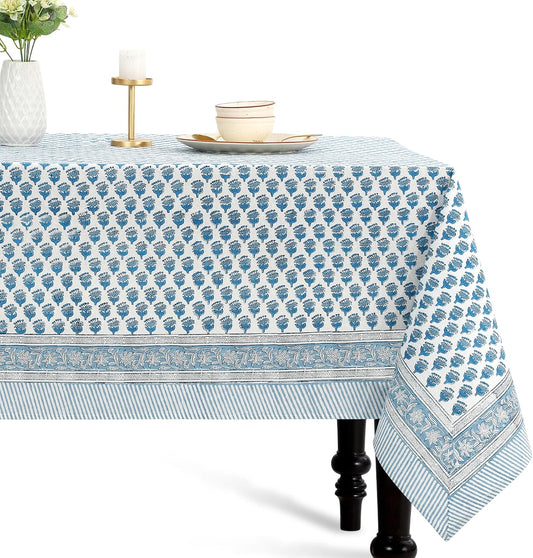 CPC Tablecloth 100% Cotton 72x140 Inch Indian Block Print Cover