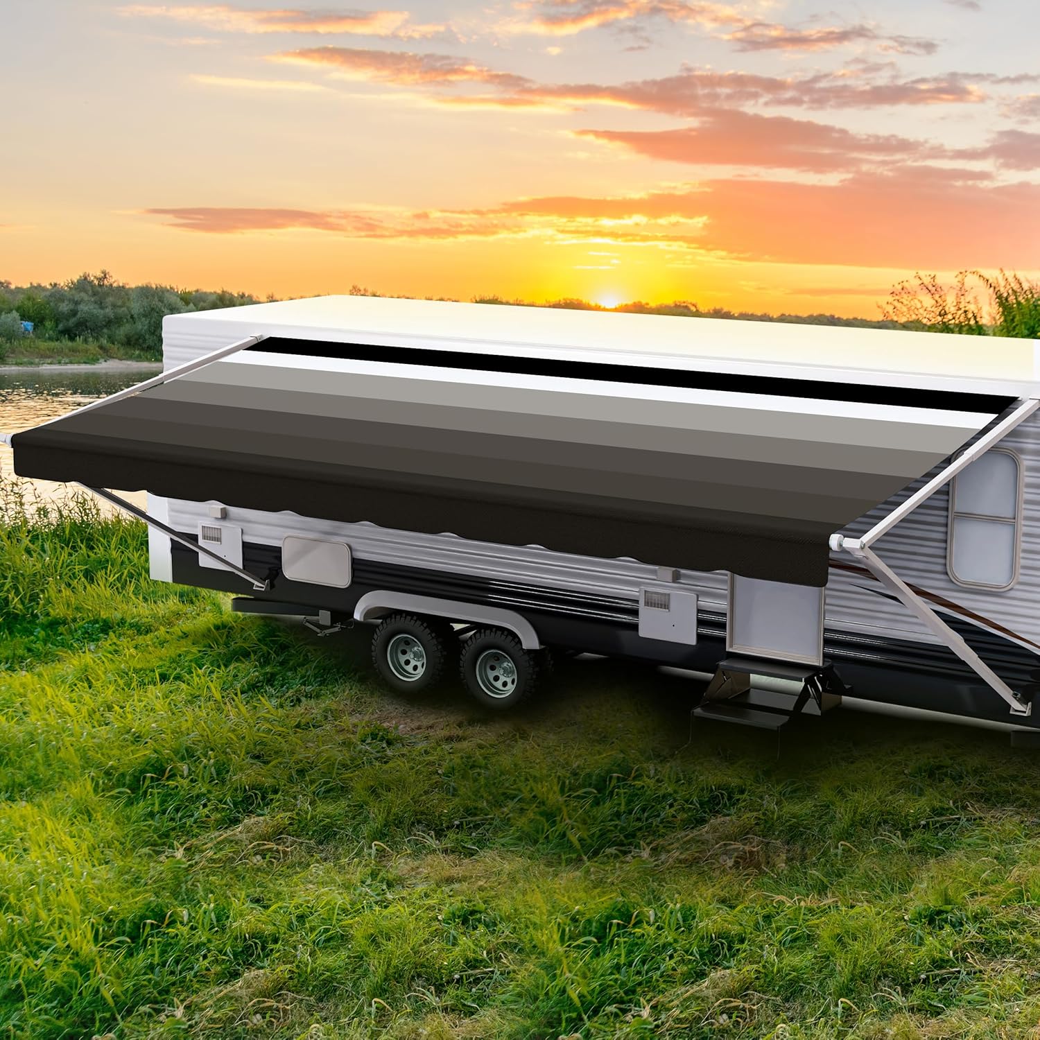 ShadePro RV Awning Fabric Replacement - Heavy Duty Vinyl Canopy