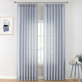 Chambray Blue Pinch Pleat Semi Sheer Curtains 95in - Light Filtering