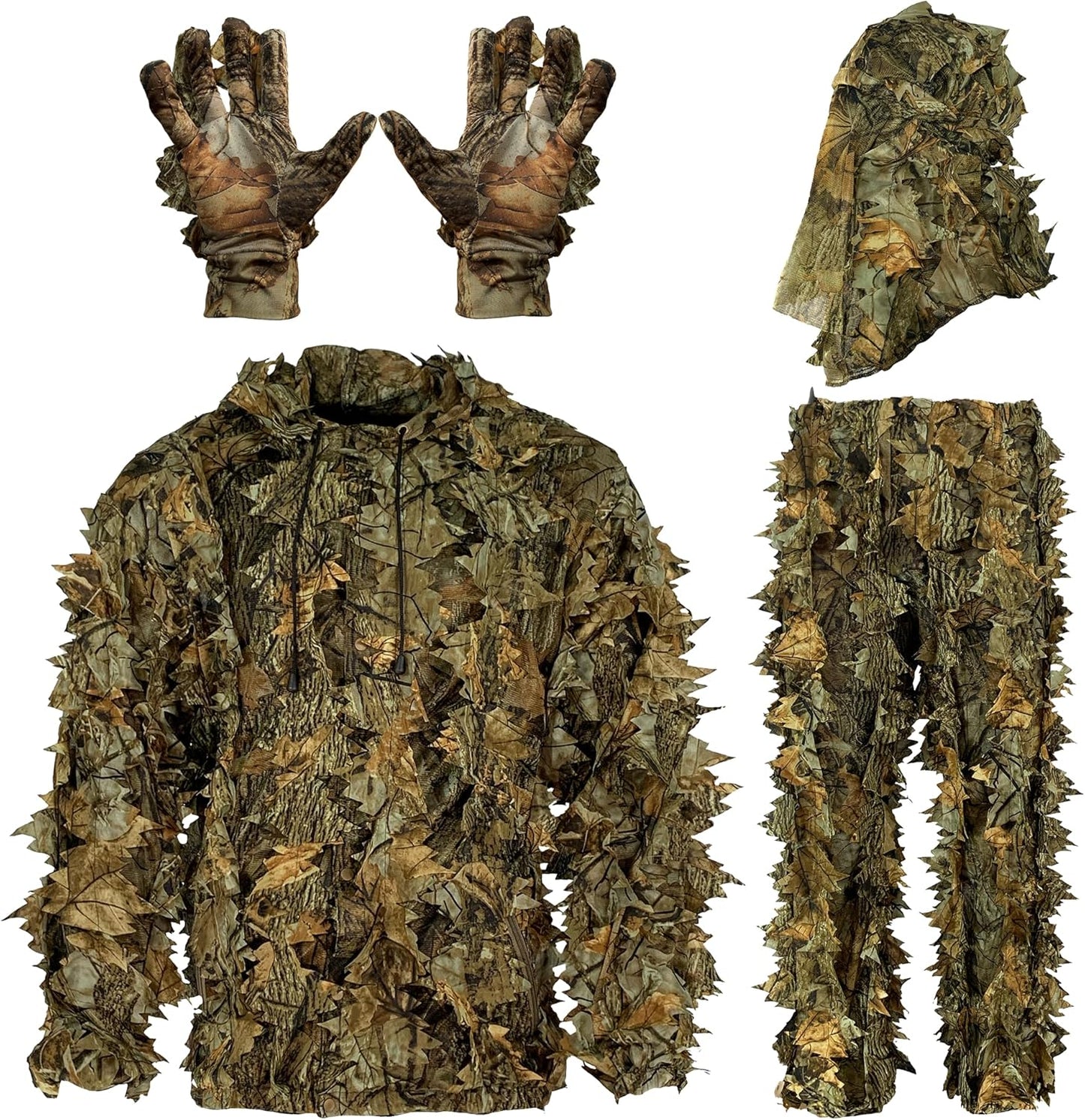 AYIN Ghillie Suit For Men - Ultimate 3D Leaf Camo Hunting Gear
