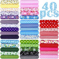 40 Pcs 20 x 20 in Cotton Fabric Bundle - Bright Printed Squares