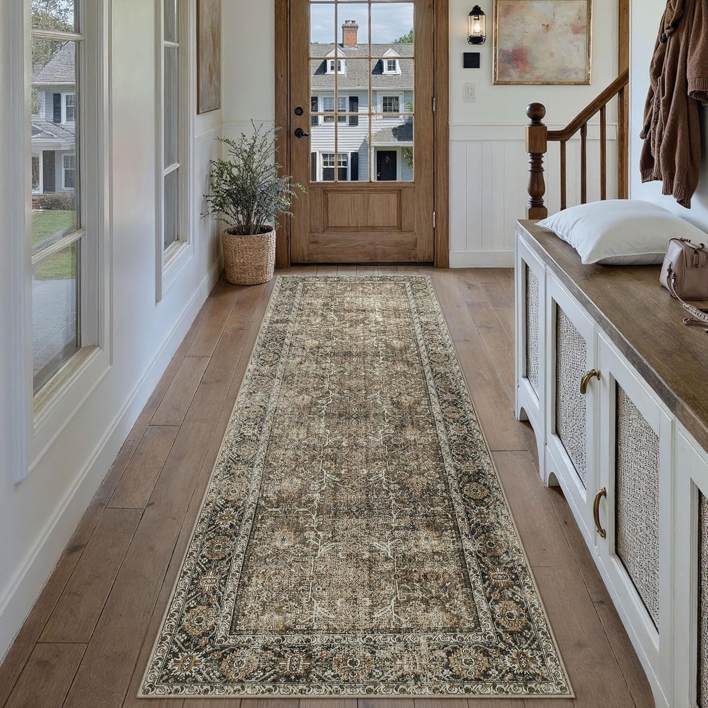 Brown Runner Rug 3x7 Vintage Area Carpet for Any Room