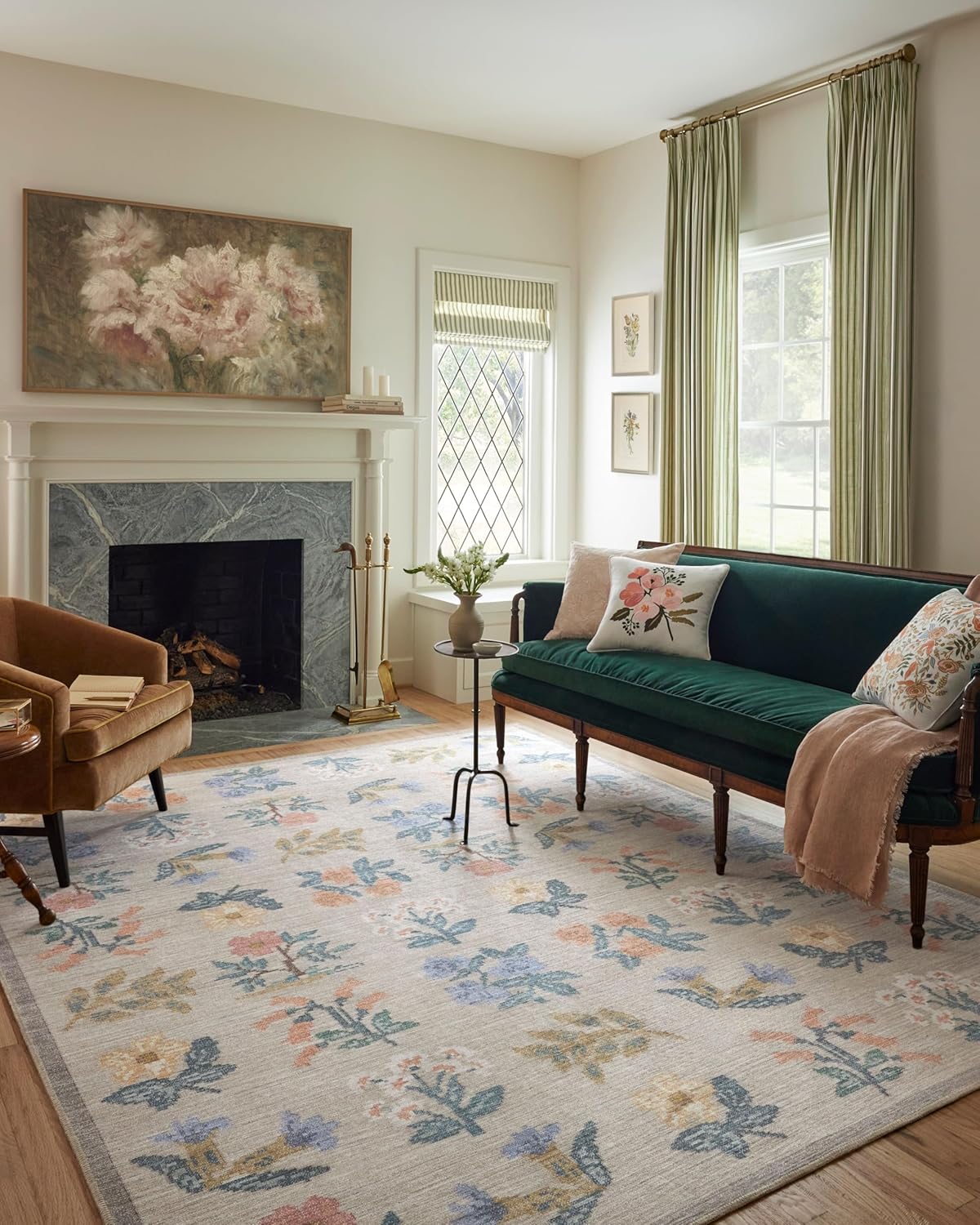 Rosa Collection Runner Rug by Rifle Paper Co. - Cream 2ft-6in x 7ft-6