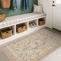 Large Entryway Rugs Indoor - Beige 3x5 Washable for Home