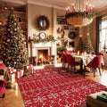 Christmas Area Rug 4x6 for Living Room with Snowflake Design