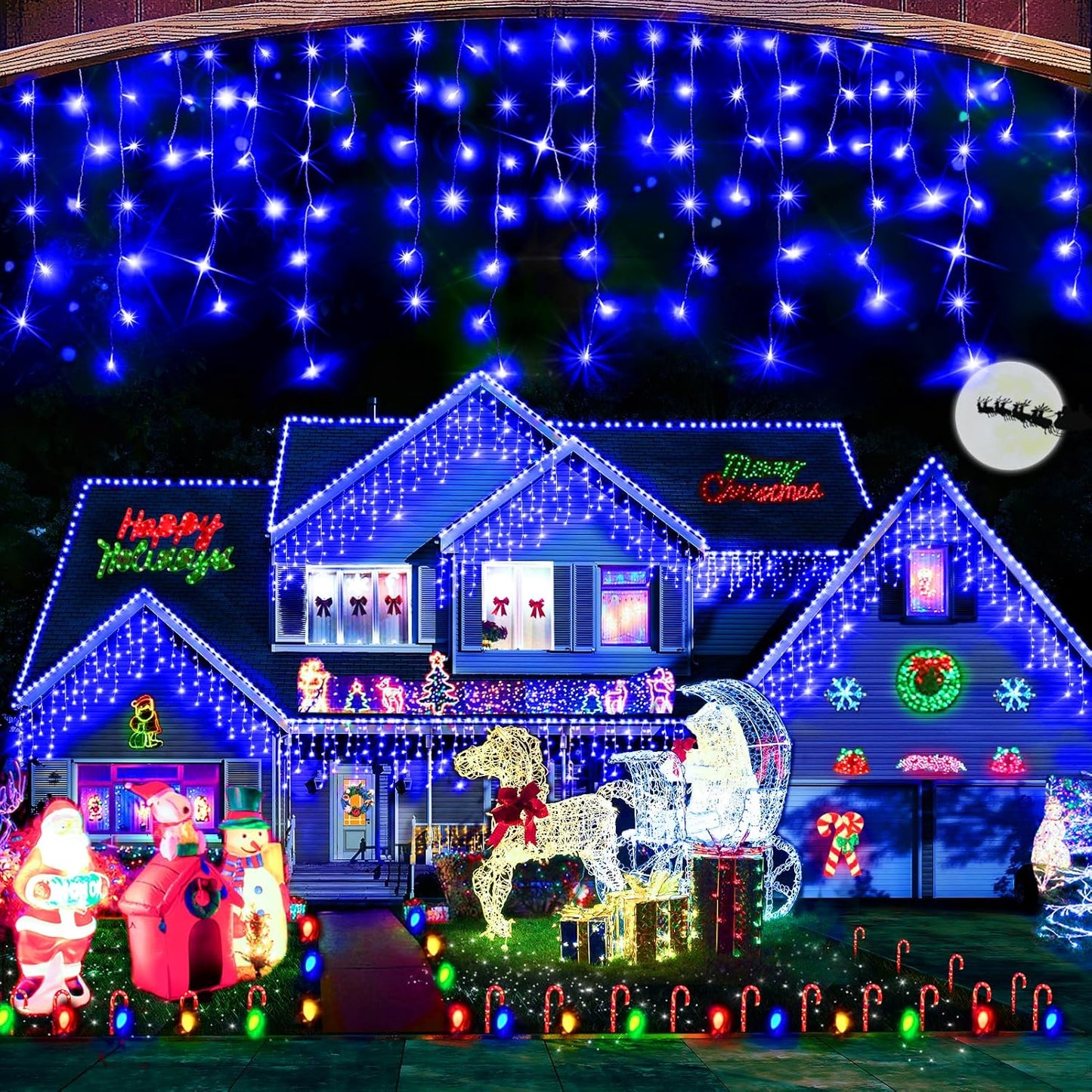 Hezbjiti 800 LED Christmas Lights for Outdoor Decor 65.6 FT